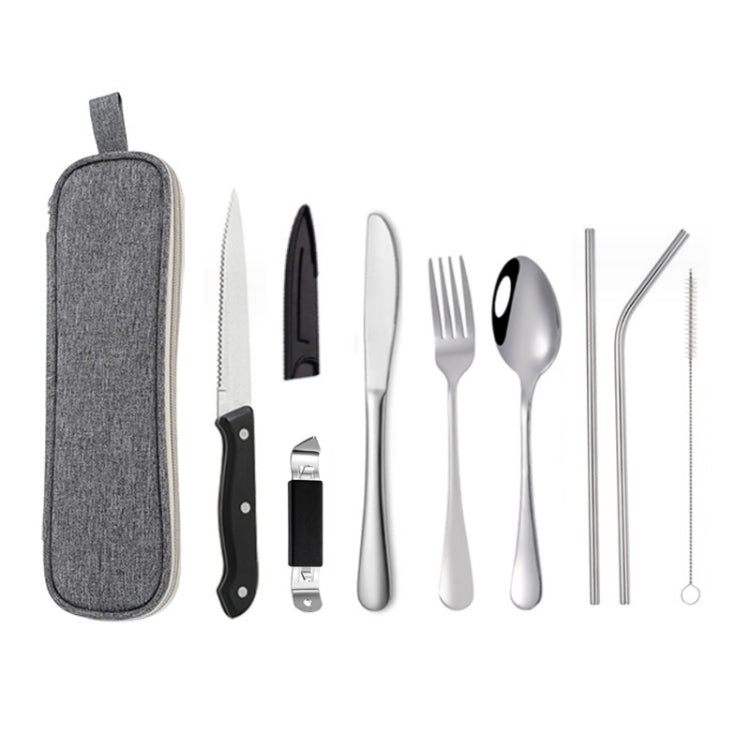 Portable Stainless Steel Cutlery Set Outdoor Picnic Knife And Fork Tool With Storage Bag, A Model Silver, A Model Gold, A Model Black, B Model Silver, B Model Gold, B Model Black, C Model Silver, C Model Black – Durable Build, Easy to Use C Model Silver