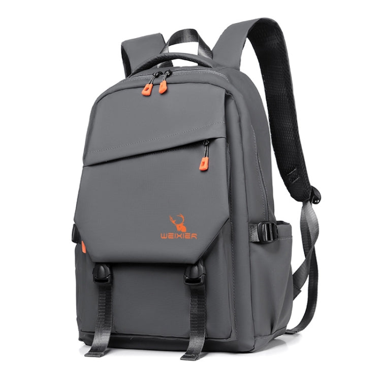 WEIXIER B682 Large Capacity Double Shoulder Backpack Casual Waterproof Travel Bag – Waterproof, Wear-resistant Dark Gray