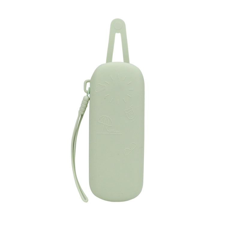 Magnetic Portable With Lanyard Sunglasses Protective Case Silicone Eyeglasses Storage Bag Light Green