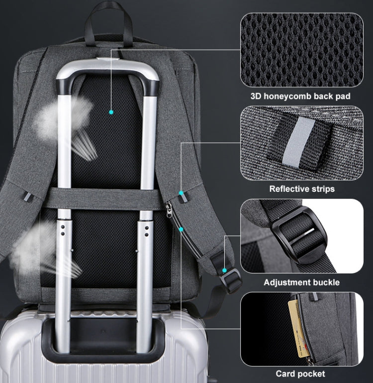 Large Capacity Password Lock Anti-Theft Laptop Backpack With USB Port, 16 inch – Waterproof, Wear-resistant