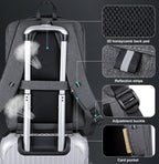 Large Capacity Password Lock Anti-Theft Laptop Backpack With USB Port, 16 inch – Waterproof, Wear-resistant