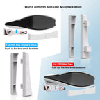 For PS5 Slim JYS-P5189 Console Horizontal Placement Stand Digital / Optical Drive Version Universal Storage Mount, Black, White, Transparent – Durable Build, Easy to Use