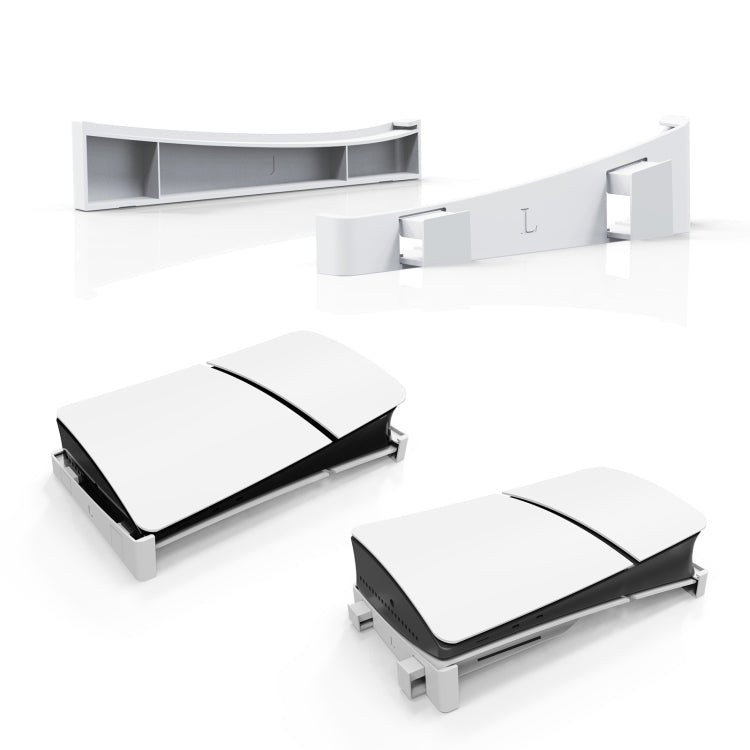 For PS5 Slim JYS-P5189 Console Horizontal Placement Stand Digital / Optical Drive Version Universal Storage Mount, Black, White, Transparent – Durable Build, Easy to Use White