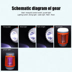 E-SMARTER W890-1 Solar LED Electric Shock Mosquito Light Outdoor USB Rechargeable Lighting Mosquito Trap, Orange, Blue