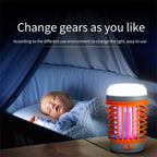 E-SMARTER W890-1 Solar LED Electric Shock Mosquito Light Outdoor USB Rechargeable Lighting Mosquito Trap, Orange, Blue