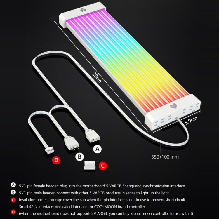 AOSOR Al200 Neon Cable Computer Motherboard Graphics Card Glow Board Power Supply Line Decoration, AL200 – Durable Build, Easy to Use