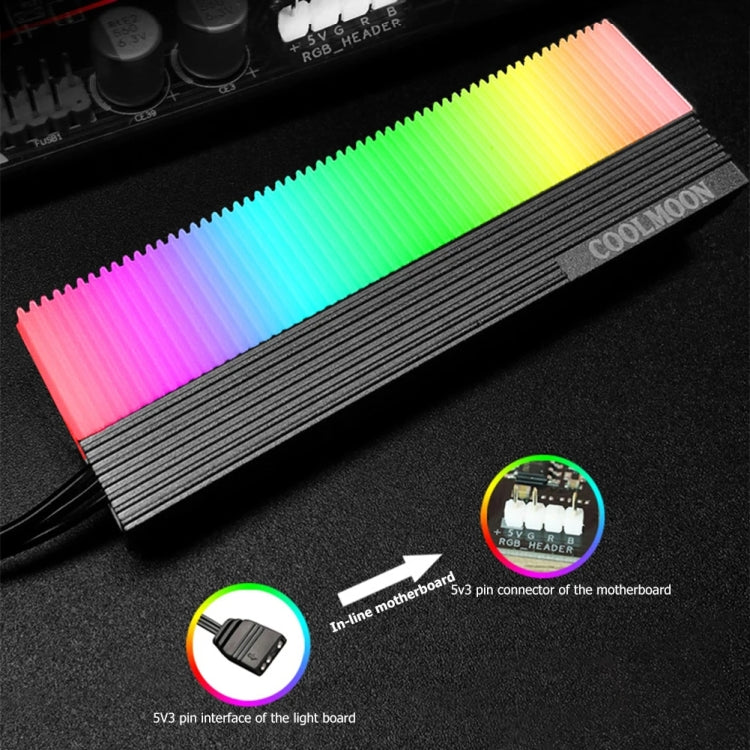 COOLMOON CM-M2A M.2 2280 Solid State Drive Cooler 5V ARGB Hard Drive Heatsink, CM-M2A – Aluminum Alloy