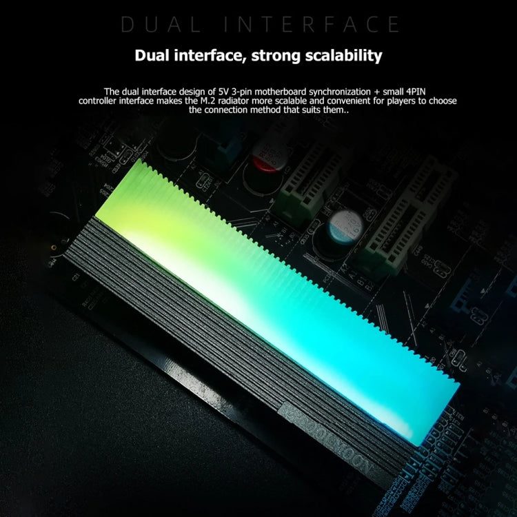 COOLMOON CM-M2A M.2 2280 Solid State Drive Cooler 5V ARGB Hard Drive Heatsink, CM-M2A – Aluminum Alloy