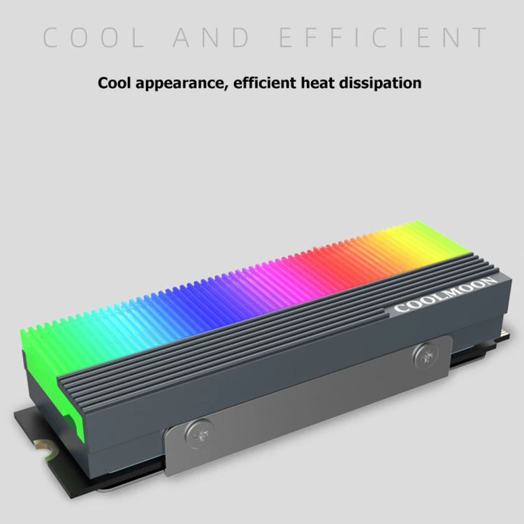 COOLMOON CM-M2A M.2 2280 Solid State Drive Cooler 5V ARGB Hard Drive Heatsink, CM-M2A – Aluminum Alloy