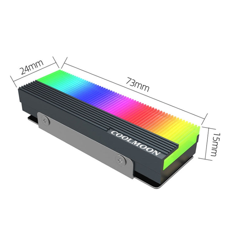 COOLMOON CM-M2A M.2 2280 Solid State Drive Cooler 5V ARGB Hard Drive Heatsink, CM-M2A – Aluminum Alloy