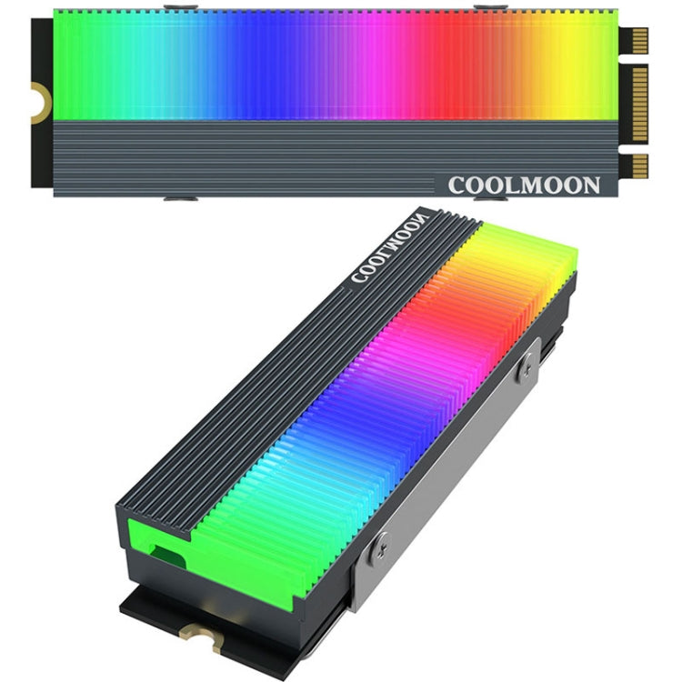 COOLMOON CM-M2A M.2 2280 Solid State Drive Cooler 5V ARGB Hard Drive Heatsink, CM-M2A – Aluminum Alloy