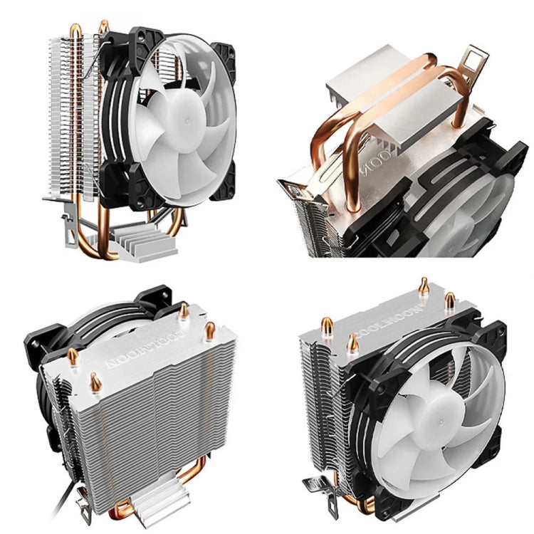 COOLMOON Frost Double Copper Tube CPU Fan Desktop PC Illuminated Silent AMD Air-Cooled Cooler, P2 Magic Moon Edition Single Fan, P22 Magic Moon Edition Double Fan, P2 Streamline Edition Single Fan, P22 Streamline Edition Double Fan – Durable Build,...