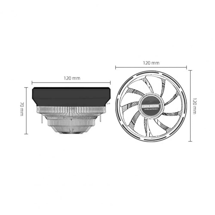 COOLMOON CPU Cooler Desktop Computer Auto Color Change Multi-Platform Mute Cooling Fan, CM-BF-RGB – Durable Build, Easy to Use