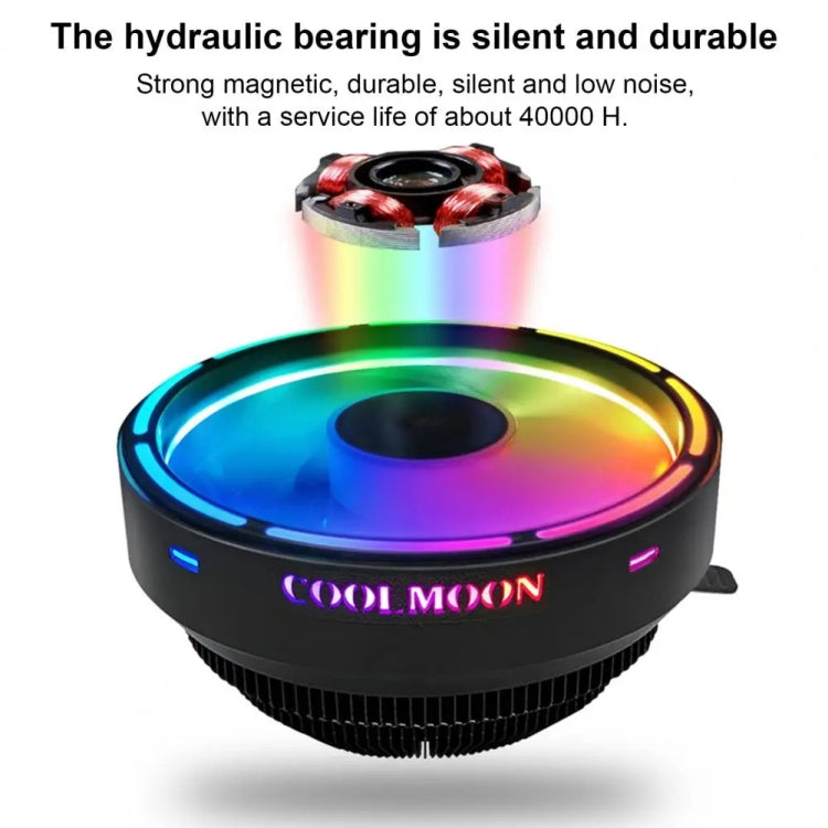 COOLMOON CPU Cooler Desktop Computer Auto Color Change Multi-Platform Mute Cooling Fan, CM-BF-RGB – Durable Build, Easy to Use