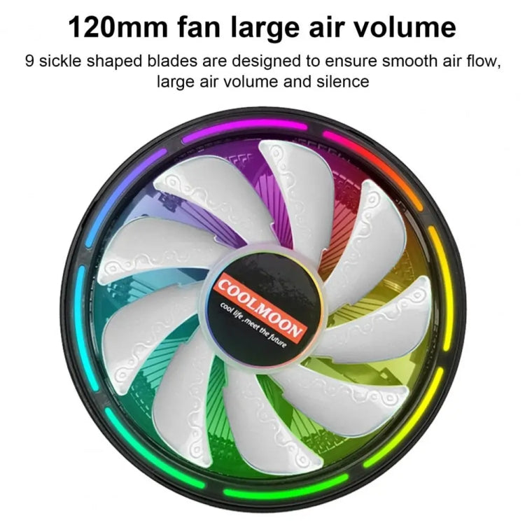 COOLMOON CPU Cooler Desktop Computer Auto Color Change Multi-Platform Mute Cooling Fan, CM-BF-RGB – Durable Build, Easy to Use