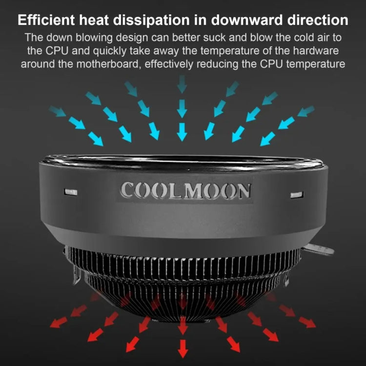 COOLMOON CPU Cooler Desktop Computer Auto Color Change Multi-Platform Mute Cooling Fan, CM-BF-RGB – Durable Build, Easy to Use