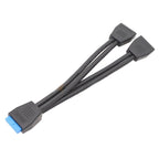 Computer Motherboard 19 Pin USB3.0 One To Two Extension Cable, 21cm 19Pin – Durable Build, Easy to Use 21cm 19Pin