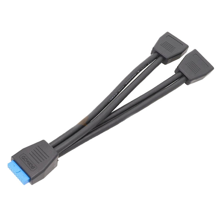 Computer Motherboard 19 Pin USB3.0 One To Two Extension Cable, 21cm 19Pin – Durable Build, Easy to Use 21cm 19Pin