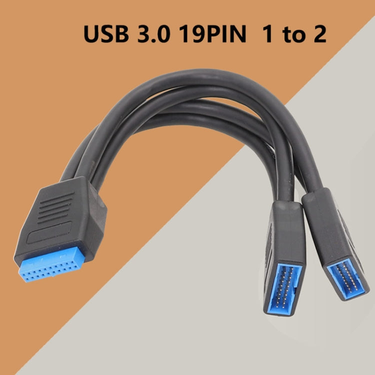 Computer Motherboard 19 Pin USB3.0 One To Two Extension Cable, 21cm 19Pin – Durable Build, Easy to Use
