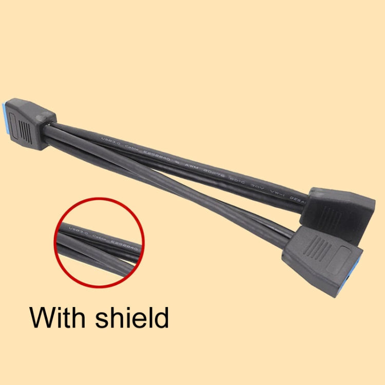 Computer Motherboard 19 Pin USB3.0 One To Two Extension Cable, 21cm 19Pin – Durable Build, Easy to Use