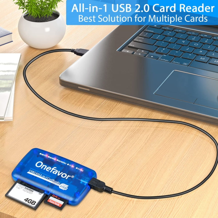 Onefavor All-In-One Card Reader Support SM / XD / SD / MMC / MS / CF Card, All-In-One, Card Reader+Type-C Adaptor, Card Reader+8 Pin Adaptor – Durable Build, Easy to Use