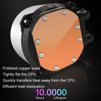 COOLMOON CM-YM-240T Digital ARGB Lens Edition Integrated Water Cooling CPU Cooler Temperature Display CPU Fan, CM-YM-240T – Aluminum Alloy