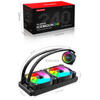 COOLMOON CM-YM-240T Digital ARGB Lens Edition Integrated Water Cooling CPU Cooler Temperature Display CPU Fan, CM-YM-240T – Aluminum Alloy