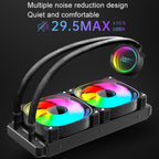 COOLMOON CM-YM-240T Digital ARGB Lens Edition Integrated Water Cooling CPU Cooler Temperature Display CPU Fan, CM-YM-240T – Aluminum Alloy