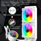 COOLMOON CM-YM-240T Digital ARGB Lens Edition Integrated Water Cooling CPU Cooler Temperature Display CPU Fan, CM-YM-240T – Aluminum Alloy