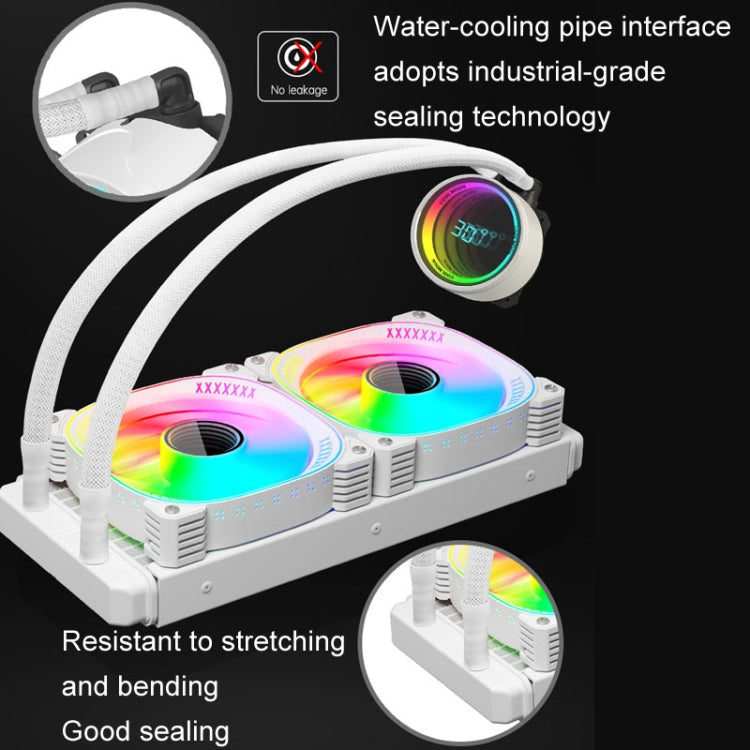 COOLMOON CM-YM-240T Digital ARGB Lens Edition Integrated Water Cooling CPU Cooler Temperature Display CPU Fan, CM-YM-240T – Aluminum Alloy