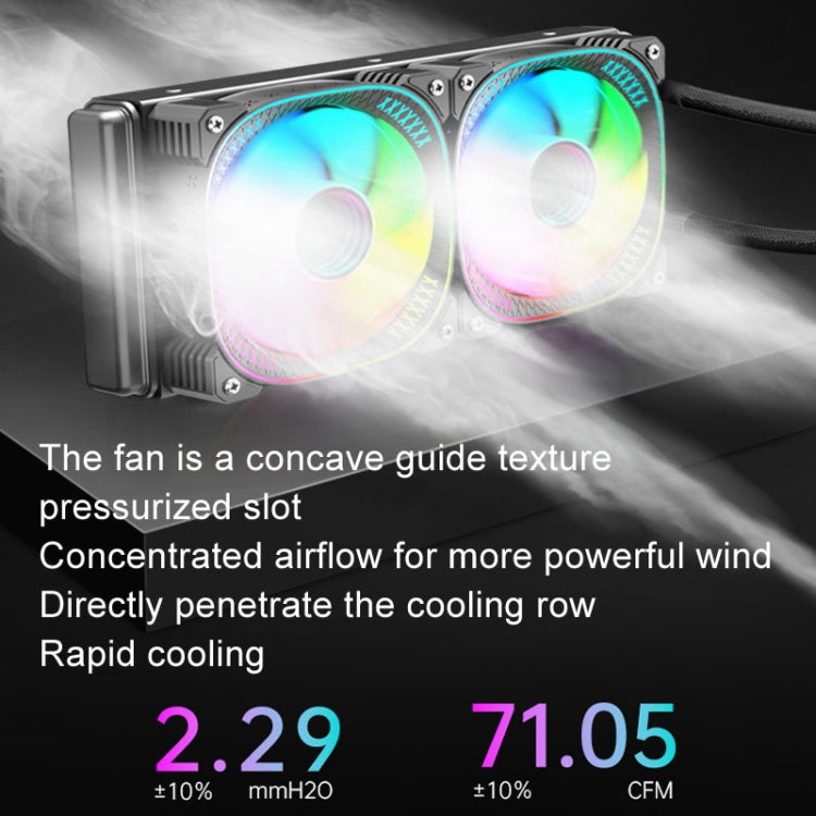 COOLMOON CM-YM-240T Digital ARGB Lens Edition Integrated Water Cooling CPU Cooler Temperature Display CPU Fan, CM-YM-240T – Aluminum Alloy