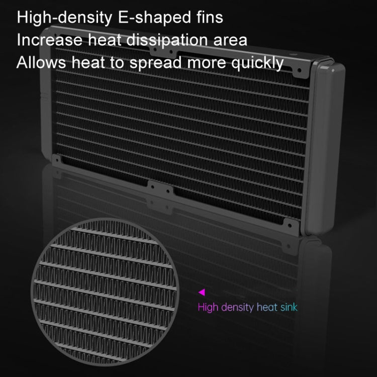 COOLMOON CM-YM-240T Digital ARGB Lens Edition Integrated Water Cooling CPU Cooler Temperature Display CPU Fan, CM-YM-240T – Aluminum Alloy
