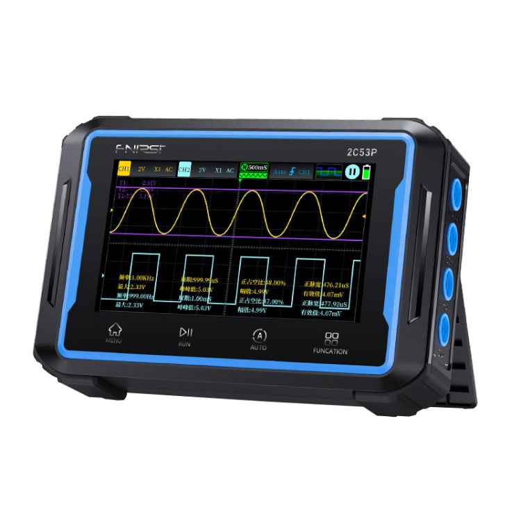 FNIRSI 2C53P Dual Channel Flat Panel Digital Oscilloscope Multimeter Signal Generator 3 In 1, 2C53P – Tempered Glass, TPU, 4K 2C53P