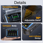 FNIRSI 2C53P Dual Channel Flat Panel Digital Oscilloscope Multimeter Signal Generator 3 In 1, 2C53P – Tempered Glass, TPU, 4K