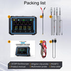FNIRSI 2C53P Dual Channel Flat Panel Digital Oscilloscope Multimeter Signal Generator 3 In 1, 2C53P – Tempered Glass, TPU, 4K