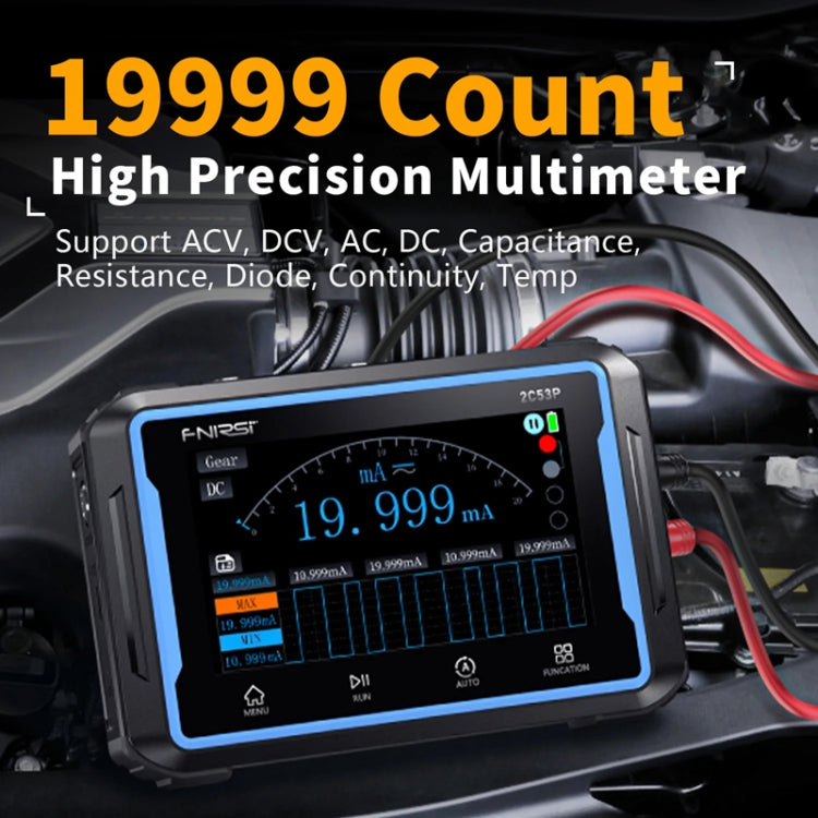 FNIRSI 2C53P Dual Channel Flat Panel Digital Oscilloscope Multimeter Signal Generator 3 In 1, 2C53P – Tempered Glass, TPU, 4K