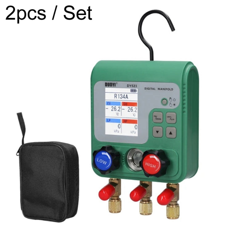 DUOYI DY523 Automotive Vacuum Pressure Gauge Liquid Charge Fluorine Repair Electronic Refrigerant Meter, 2pcs / Set, 11pcs / Set 2pcs Set