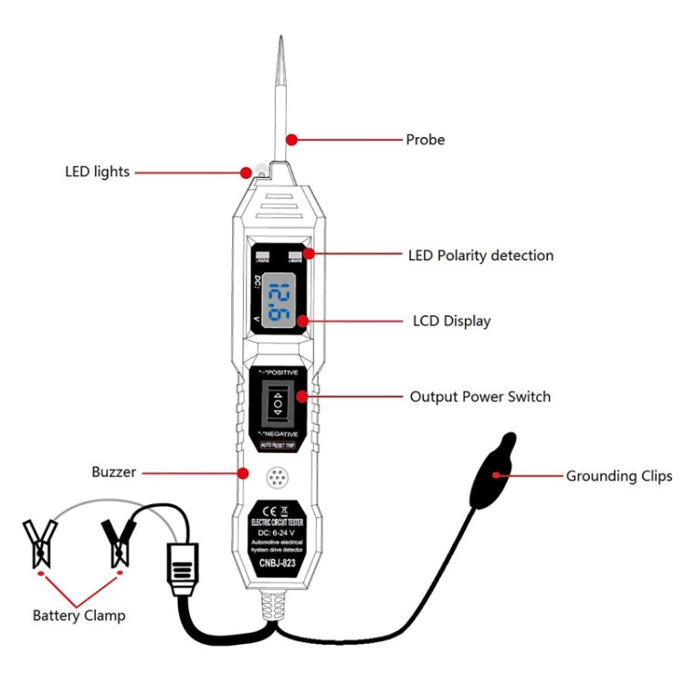 Vehicle Circuit Diode Tester Multifunctional Drive Detectors, MZ-823 – Durable Build, Easy to Use