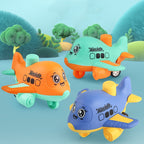 Children Toy Press Cartoon Inertia Car Baby Educational Toy Car Gift, Aircraft Purple, Aircraft Yellow, Aircraft Orange, Ship Purple, Ship Yellow, Ship Orange