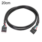 Motherboard 9Pin USB2.0 Extension Cable 26AWG Double Shielded Cord, 20cm, 30cm, 50cm, 60cm – Durable Build, Easy to Use 20cm