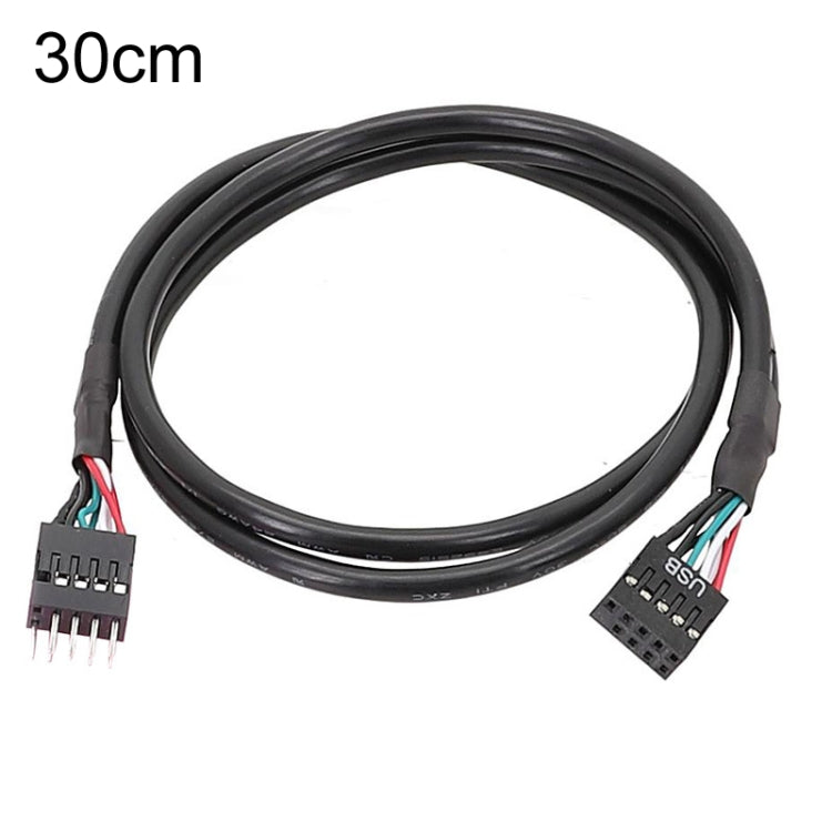 Motherboard 9Pin USB2.0 Extension Cable 26AWG Double Shielded Cord, 20cm, 30cm, 50cm, 60cm – Durable Build, Easy to Use 30cm