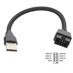 USB-A Male To 9Pin Motherboard Built-In RGB Data To External U Port Adapter Cable, USB-A Male To 9Pin – Durable Build, Easy to Use