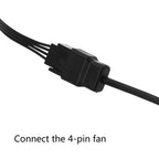 DC5521 Power Adapter To 12V Computer Case 4Pin Fan Cable, DC5521 To 12V 4Pin – TPU