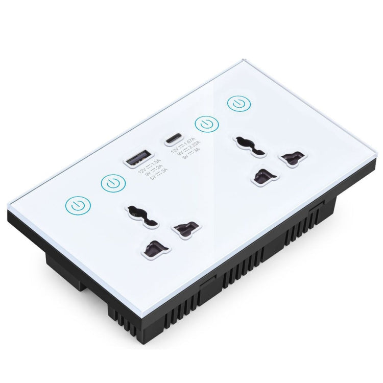 Graffiti Smart Socket With Switch USB+Type-C Dual Port Remote Control Socket, UK Plug, Wifi White, Wifi Black, ZigBee White, ZigBee Black Wifi White