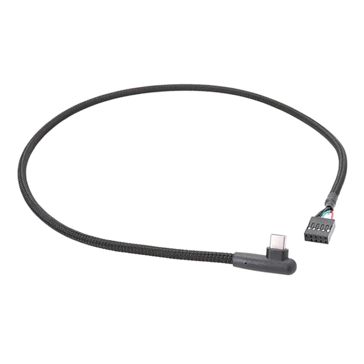 Motherboard USB 9Pin To Type-C Elbow Data Cable Braided Network Cable, 60cm Elbow – Magnetic