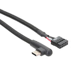 Motherboard USB 9Pin To Type-C Elbow Data Cable Braided Network Cable, 60cm Elbow – Magnetic