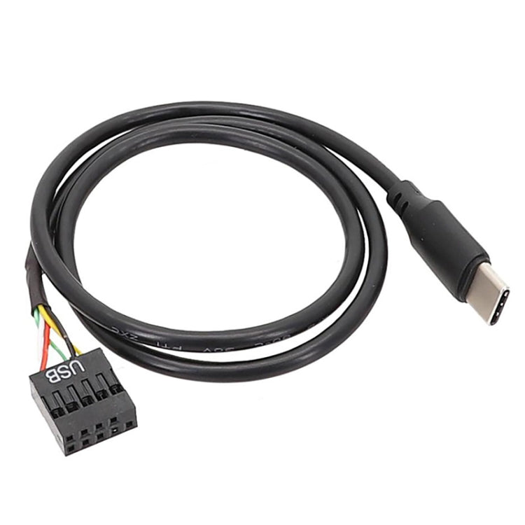 Motherboard USB 9Pin To Type-C Straight Data Double Shielded Cable, 50cm Straight – Durable Build, Easy to Use 50cm Straight