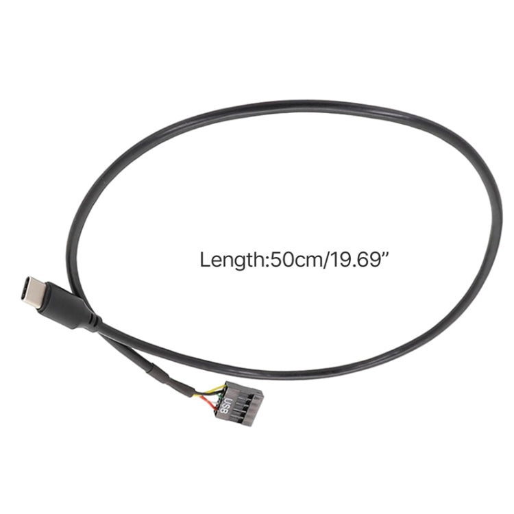Motherboard USB 9Pin To Type-C Straight Data Double Shielded Cable, 50cm Straight – Durable Build, Easy to Use