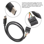 Motherboard USB 9Pin To Type-C Straight Data Double Shielded Cable, 50cm Straight – Durable Build, Easy to Use