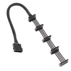 18AWG Large 4Pin Sleeve Grid 1 To 5 SATA Hard Drive Cage Cable, 40cm 4Pin 1 To 5 – Durable Build, Easy to Use